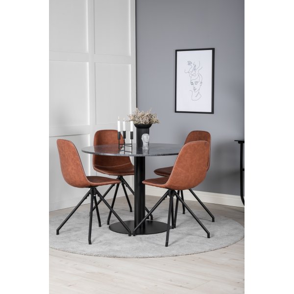 Bridge snurrbar matstol - Brun PU Bridge snurrbar matstol - Brun PU