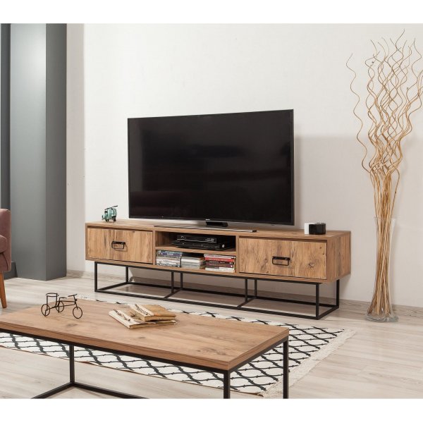 Quantum Silva mediabnk 180 cm - Furu/svart