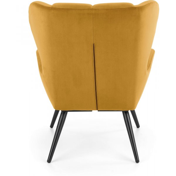 Fauteuil Halfman en velours jaune Fauteuil Halfman en velours jaune