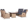 Brisbane utembelgrupp 3+1+1 recliner med bord - Natur (konstrotting)