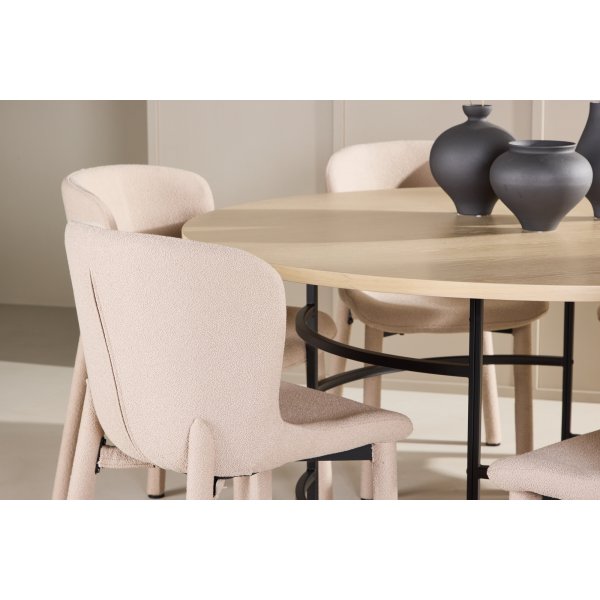 Matbord Copenhagen med 6 st Astoria stolar - Beige/svart/whitewash Matbord Copenhagen med 6 st Astoria stolar - Beige/svart/whitewash