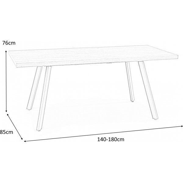 Gladwyn förlängningsbart matbord med butterfly 140-180 x 85 cm - Valnöt/svart Gladwyn förlängningsbart matbord med butterfly 140-180 x 85 cm - Valnöt/svart