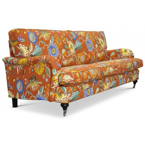 Savoy 3-sits soffa med blommigt tyg - Havanna Terracotta Savoy 3-sits soffa med blommigt tyg - Havanna Terracotta