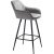 Tabouret de bar Carina en velours gris hauteur d'assise 67 cm