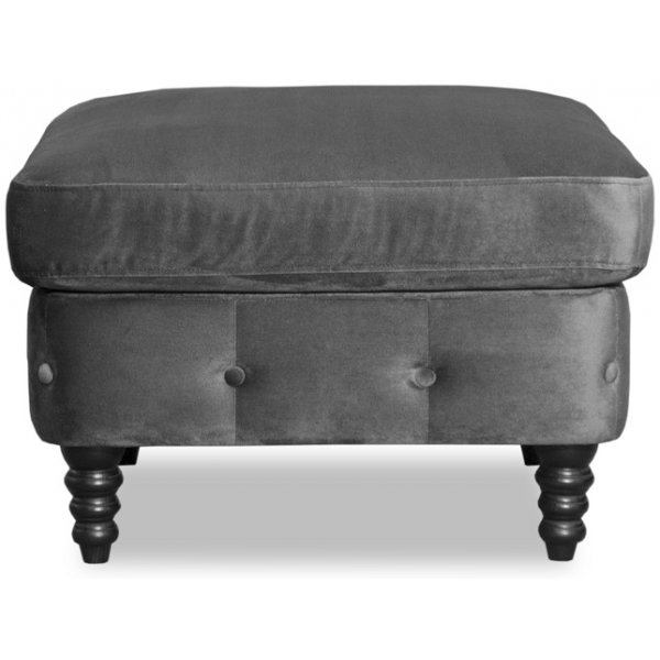 Pouf chesterfield Ashford - Velours gris foncé Pouf chesterfield Ashford - Velours gris foncé
