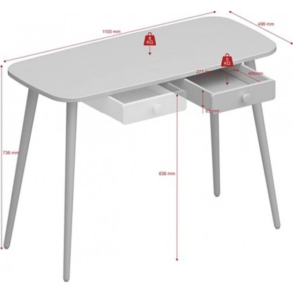 Bureau Gaia 110 x 49,5 cm - Vert menthe Bureau Gaia 110 x 49,5 cm - Vert menthe