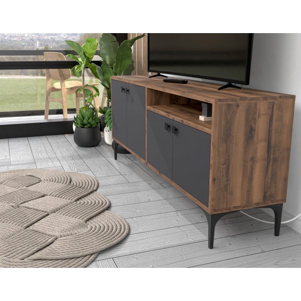 Meuble TV Artemis - Noyer/anthracite Meuble TV Artemis - Noyer/anthracite