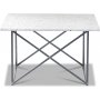 Terrazzo soffbord 75x75cm - Bianco Terrazzo & underrede cross krom