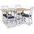 Signum matgrupp Slagbord vit/ek med 4 st vita Elisa stolar