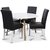 Rosvik matgrupp Runt bord vit/ek med 4 st svarta Twitter stolar