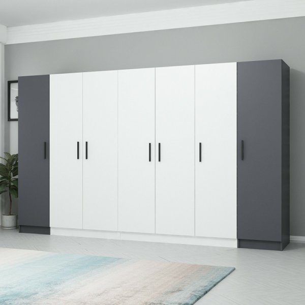 Armoire Rizada - Anthracite/blanc Armoire Rizada - Anthracite/blanc