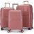 Valise Oslo rose avec serrure  code lot de 3 valises cabine