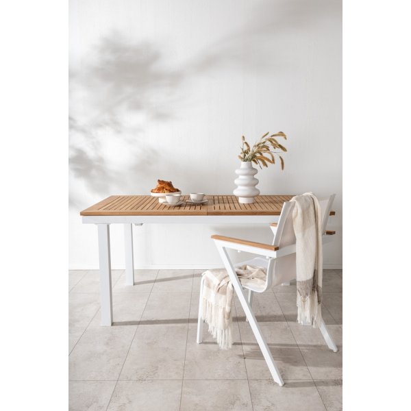 Panama matbord 160 x 90 cm - Natur/Vit