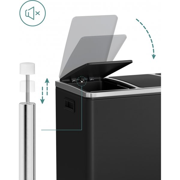 Poubelle Daloa 54 l - Noir Poubelle Daloa 54 l - Noir