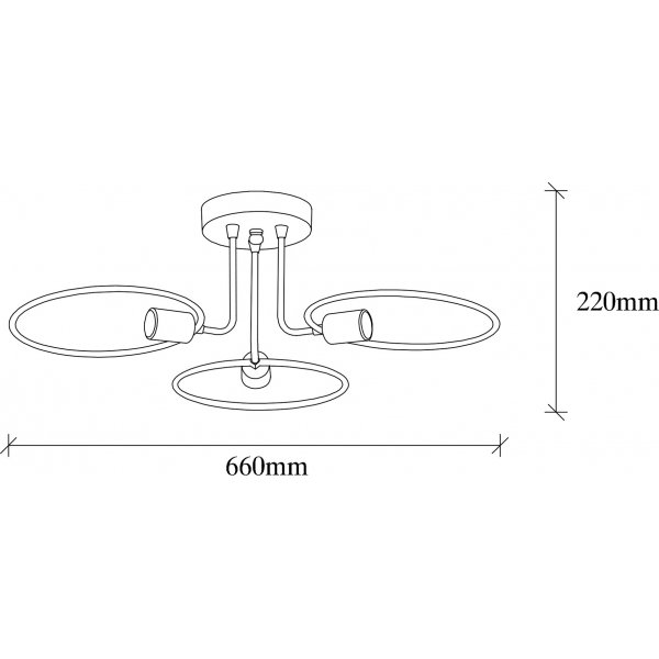 Plafonnier Halo 1341 - Noir