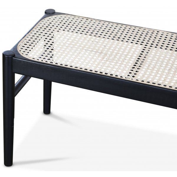 Twin svart sittbnk med rotting