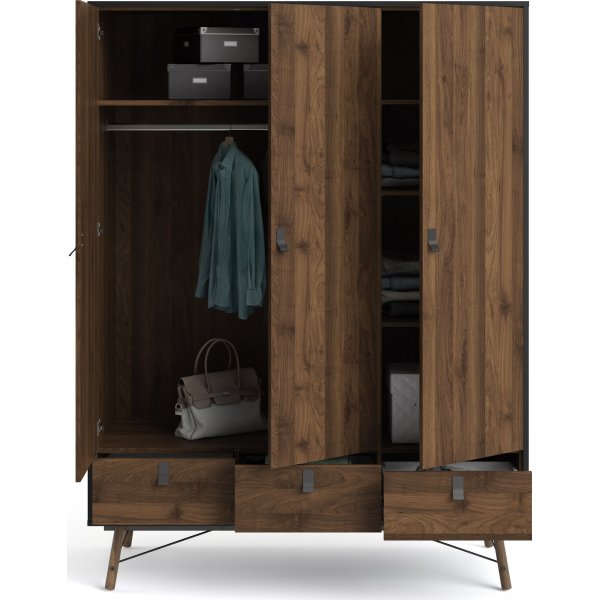 Ry garderob - Svart/valnöt Ry garderob - Svart/valnöt