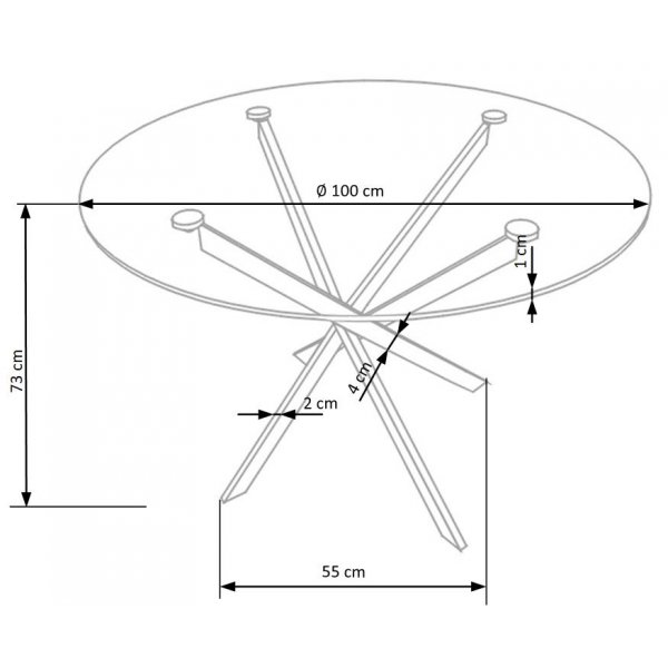 Trend runt glasbord Ø100 cm med kromat underrede + Textilrengöring för möbler Trend runt glasbord Ø100 cm med kromat underrede + Textilrengöring för möbler