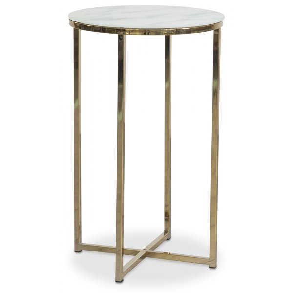 Palasso runt Lampbord 40 cm - Mssing / Ljus marmorering