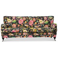 Savoy 3-sits soffa med blommigt tyg - Havanna Svart Savoy 3-sits soffa med blommigt tyg - Havanna Svart