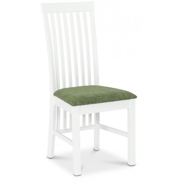Isabelle matgrupp - Bord inklusive 6 st Vind� stolar med gr�n sits - Vit/ekbets
