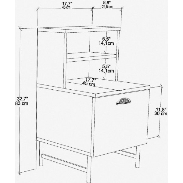 Cressi sängbord - Valnöt/vit Cressi sängbord - Valnöt/vit