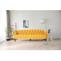 Soffa 3-sits gul sammet - chesterfield