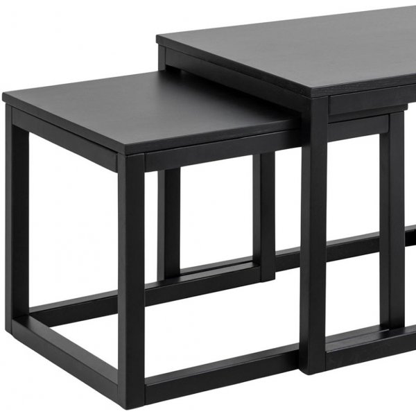 Table Cornus 120/55x60/55 cm - Placage chêne laqué noir Table Cornus 120/55x60/55 cm - Placage chêne laqué noir