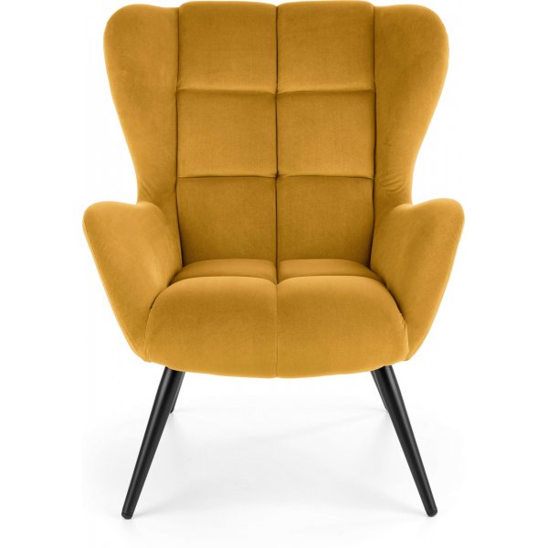 Fauteuil Halfman en velours jaune Fauteuil Halfman en velours jaune