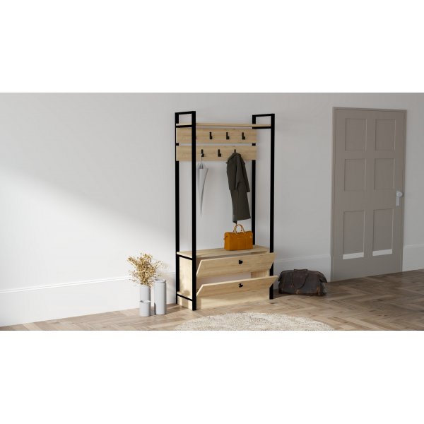 Meuble d'entrée Manolya - Saphir/noir Meuble d'entrée Manolya - Saphir/noir