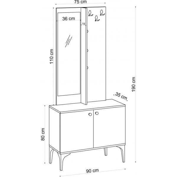 Meuble d\\\'entrée Lasha - Chêne Meuble d\\\'entrée Lasha - Chêne