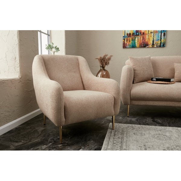 Fauteuil Simena - Beige/or Fauteuil Simena - Beige/or