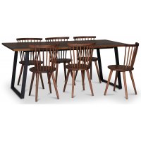 Edge 3.0 matgrupp 190x90 cm inkl 6 st valnöt pinnstolar Castor - Brownstained table Edge 3.0 matgrupp 190x90 cm inkl 6 st valnöt pinnstolar Castor - Brownstained table