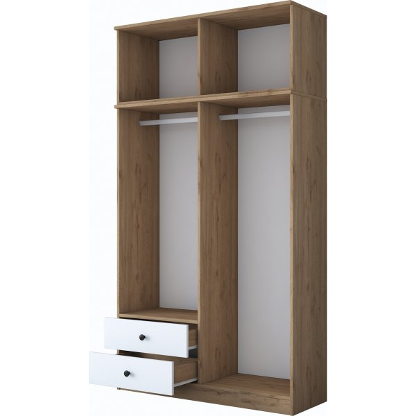 Armoire Mendy 120 cm - Noyer/blanc Armoire Mendy 120 cm - Noyer/blanc