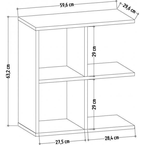 Hamlet bijzettafel 59,6 x 29,6 cm - Antraciet/wit Hamlet bijzettafel 59,6 x 29,6 cm - Antraciet/wit