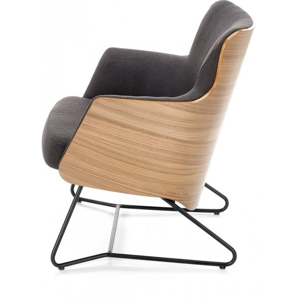 Fauteuil Relax - Gris & Noyer