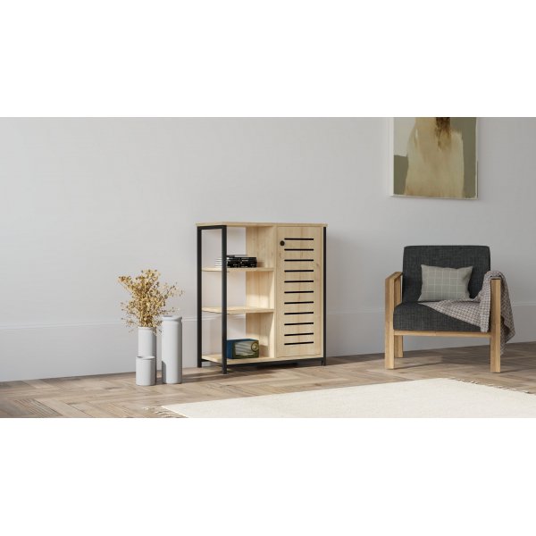 Bibliothque Iben - Chne saphir/noir