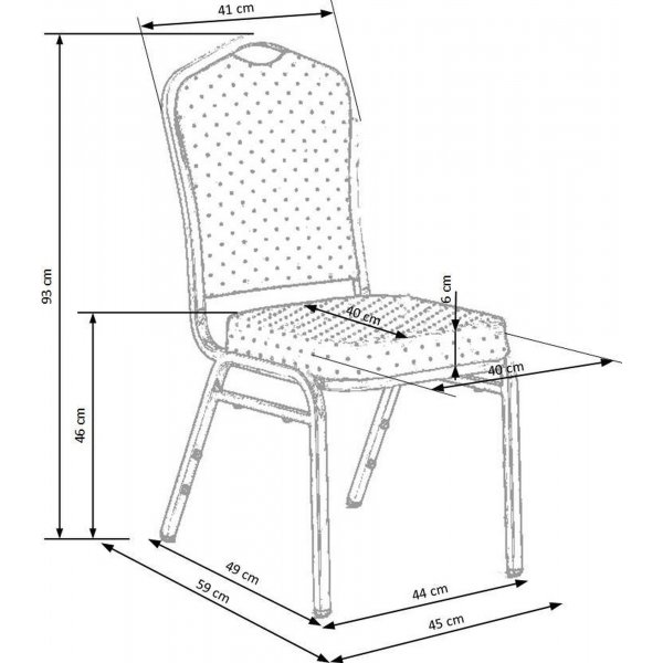 Chaise empilable Arlo avec revêtement bleu Chaise empilable Arlo avec revêtement bleu