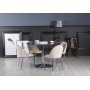Plaza matgrupp, marmorbord med 4 st Plaza sammetsstolar - Beige/Gr/Krom