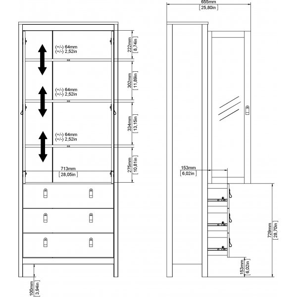 Vitrinekast Madrid - Wit