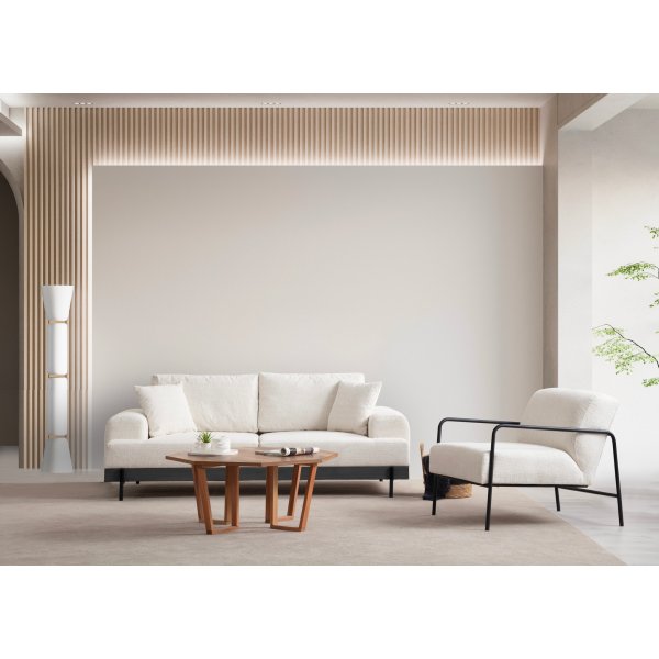 Canap 3 places Eti - Blanc/noir