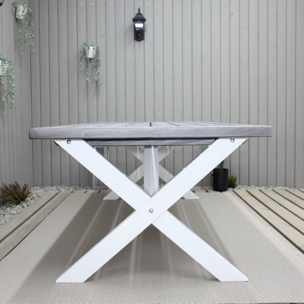 Oxford matbord 220x100 cm - Vit/grå + Textilrengöring för möbler Oxford matbord 220x100 cm - Vit/grå + Textilrengöring för möbler