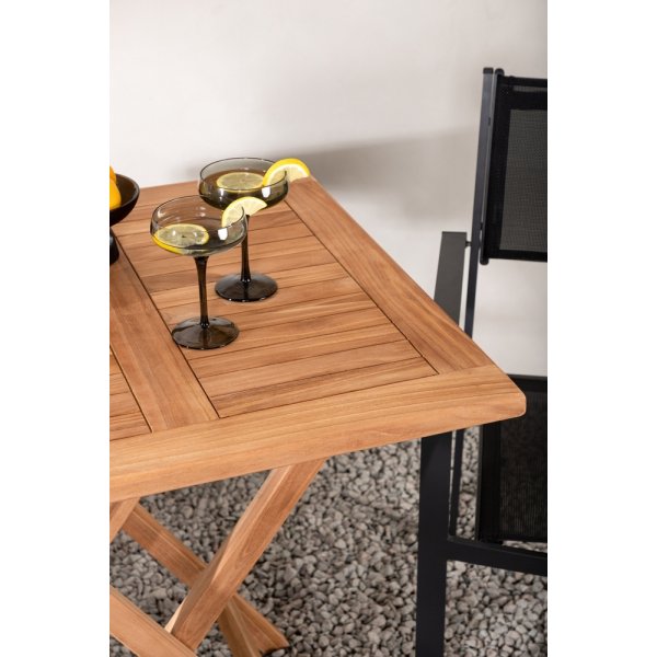 Kenya utematgrupp med 2 st Copacabana stolar - Svart/Teak Kenya utematgrupp med 2 st Copacabana stolar - Svart/Teak