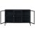 Toddy zwart metalen dressoir met glazen deuren, breedte 132 cm