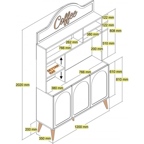 Lyon köksskåp 120 cm - Vit/valnöt Lyon köksskåp 120 cm - Vit/valnöt