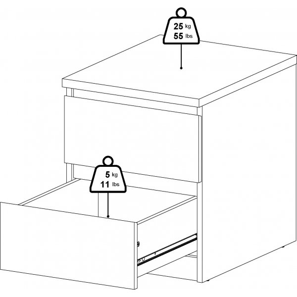 Naia nachtkastje 2 - Walnoot