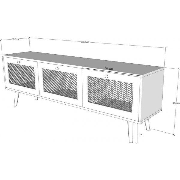 TV-bänk 180 cm bred - Trä / Rotting TV-bänk 180 cm bred - Trä / Rotting