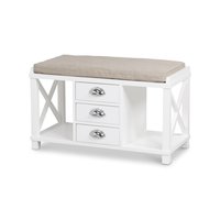 Bänk Smögen 3 lådor - Vit/beige Bänk Smögen 3 lådor - Vit/beige