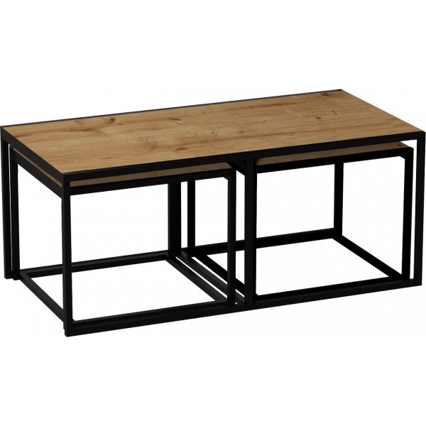 Table basse gante 120 x 60 cm - Chne/noir