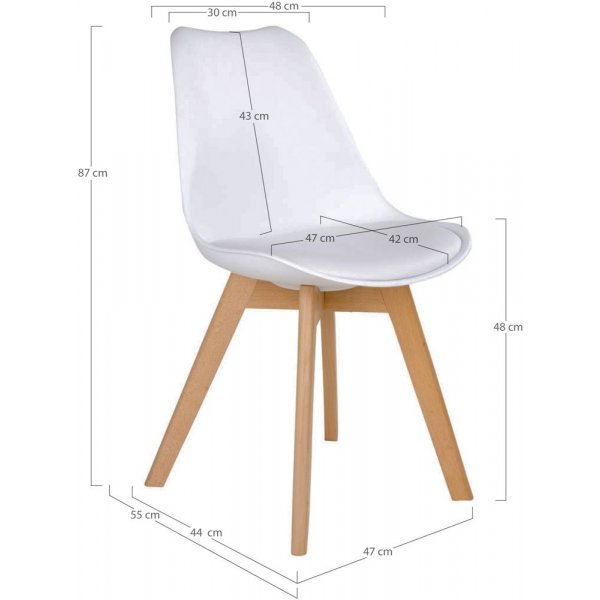 Molde Matstol - Vit/natur Molde Matstol - Vit/natur